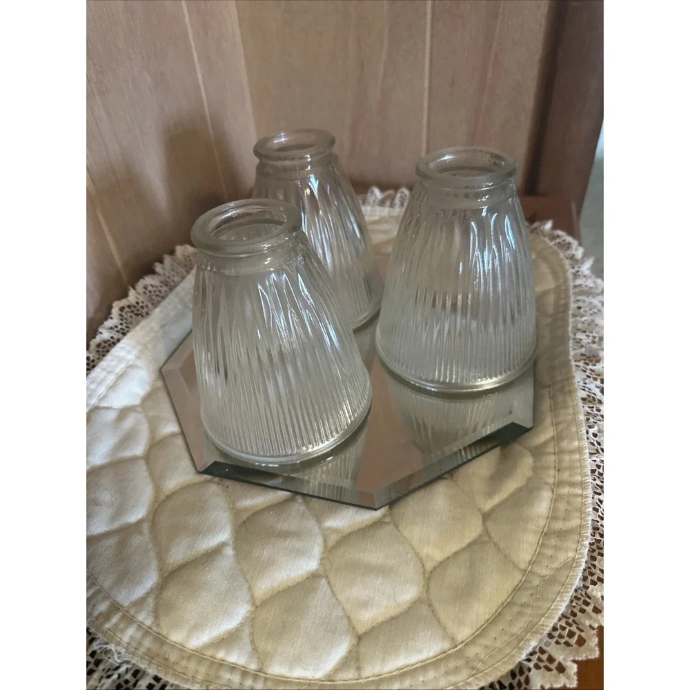 Holophane ribbed glass‎ lamp shades Replacements